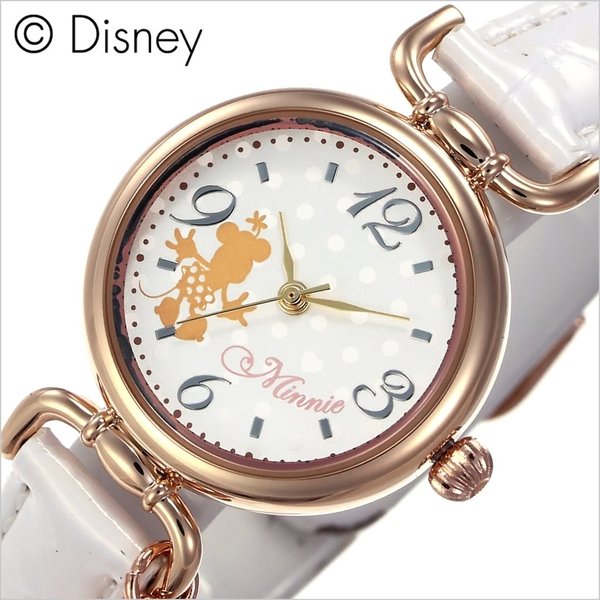 ディズニー 腕時計 ミニー Disney 時計 Minnie レディース キッズ 女の子 ホワイト WMK-B08-PG｜watch-lab