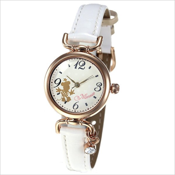 ディズニー 腕時計 ミニー Disney 時計 Minnie レディース キッズ 女の子 ホワイト WMK-B08-PG｜watch-lab｜02