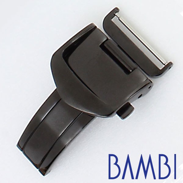 バンビ Dバックル 三つ折れプッシュ式 ベルト幅16mm対応 BAMBI 腕時計用バックル ZB0007N セイコー シチズン ダニエルウェリントン｜watch-lab