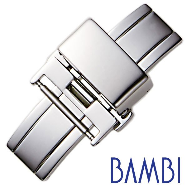 BAMBI（バンビ） Dバックル 観音プッシュ式 ベルト幅18mm対応 腕時計用