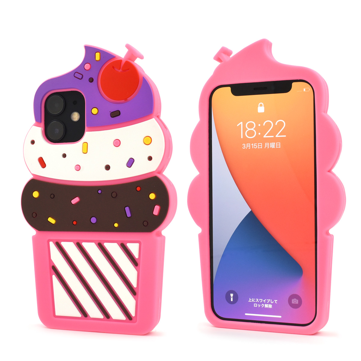 iPhone 12 mini用ソフトクリームシリコンケース 2020年秋発売 5.4インチ アイフォン 12 ミニ ケース｜watch-me｜03