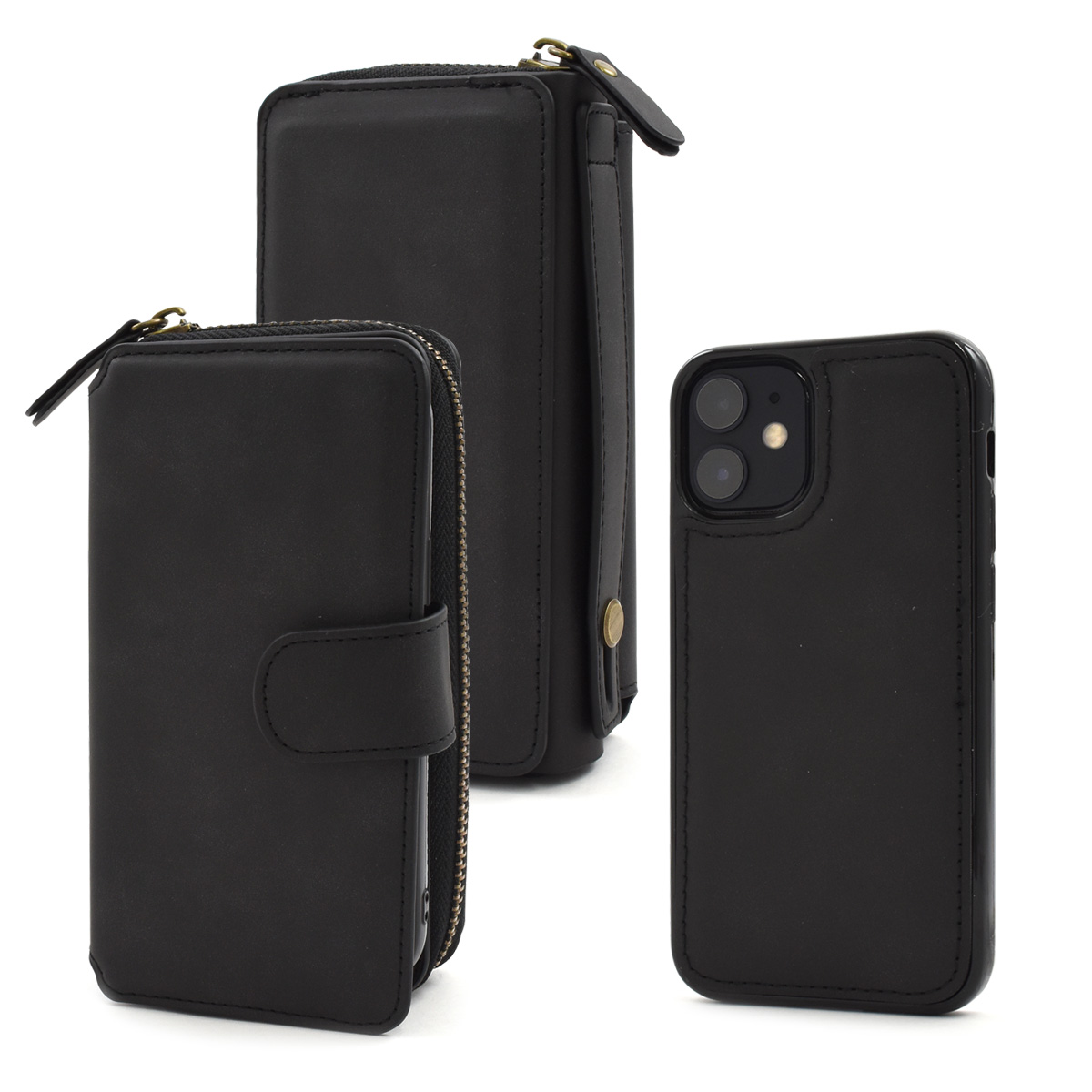 iPhone 12 mini用財布＆カード収納付手帳型ケース 2020年秋発売 5.4インチ アイフォン 12 ミニ ケース