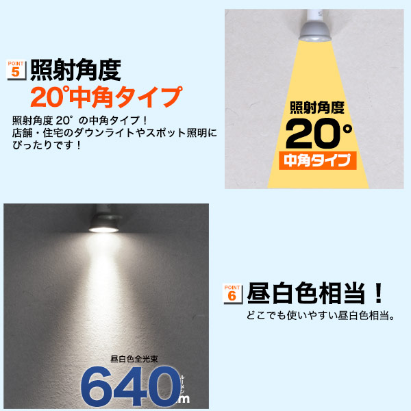 処分価格 LED電球 LEDスポットライト（E11） 高演色性 中角タイプ（20