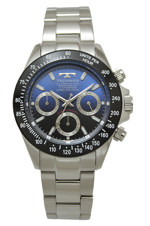 テクノス　T4B73 シルバーベルト オールステンレスモデル クロノグラフ 腕時計 メンズ TECHNOS 正規品 アウトレット