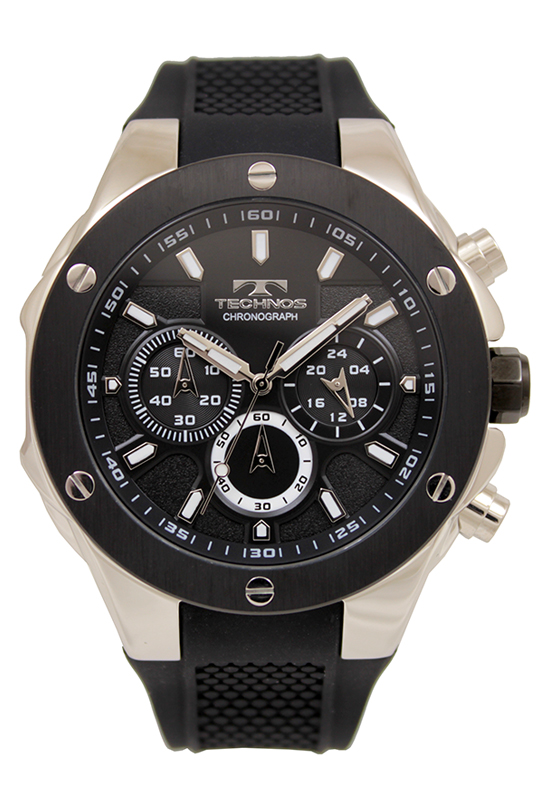 TECHNOS（テクノス） T6C22 シリコンベルト クロノグラフ 腕時計