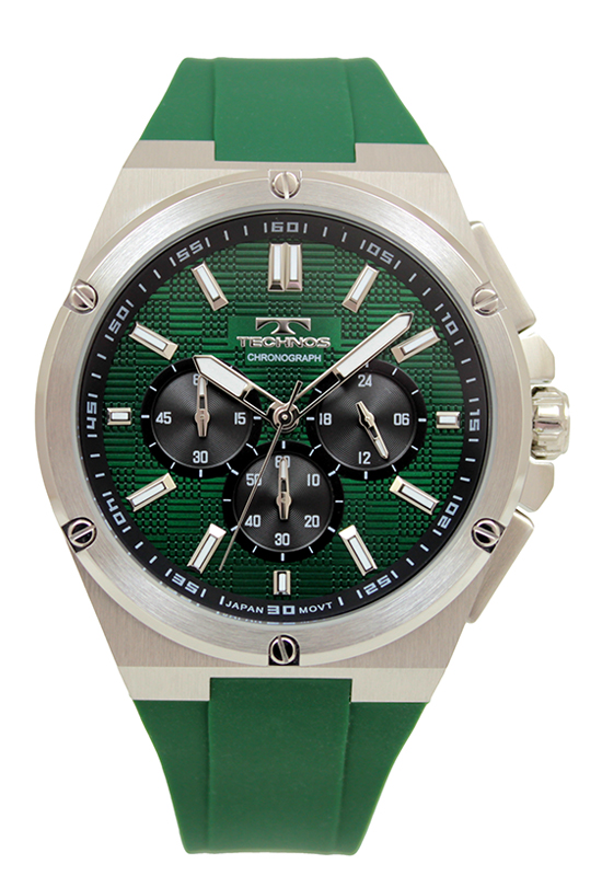 TECHNOS（テクノス） T6C27 シリコンベルト クロノグラフ 腕時計