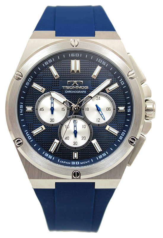 TECHNOS（テクノス） T6C27 シリコンベルト クロノグラフ 腕時計