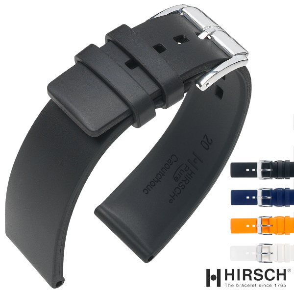 HIRSCH Pure ブラック18mm/16mm幅 Mサイズ　ヒルシュ ラバー 楽天市場】HIRSCH ヒルシュ ピュア ラバー ホワイト オレンジ