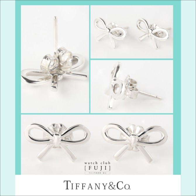 新規購入 TIFFANY&Co.製のリボン縦型ピアス アクセサリー 