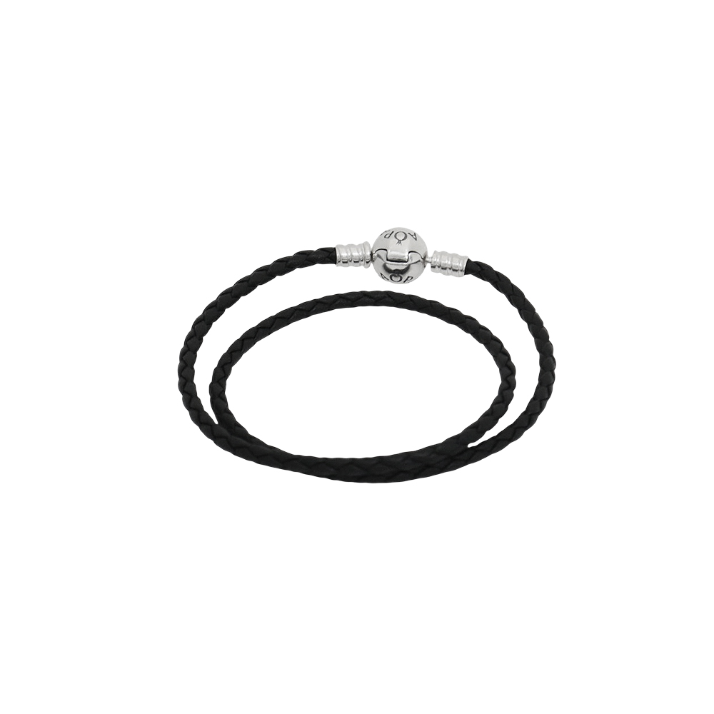 【並行輸入品】パンドラ PANDORA Moments Double Black Leather Bracelet ブレスレット 590745cbk-d1 ユニセックス ブラック_2