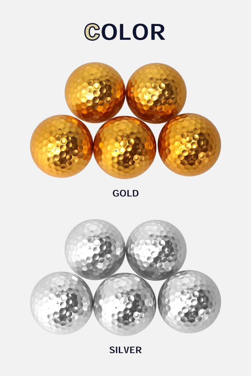 ゴルフ ゴルフボール 5個セット ゴルフ景品 ゴールド シルバー 光る
