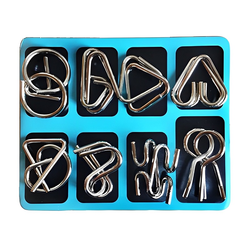 知恵の輪 8点 セット 全4種 知育 パズル 暇つぶし 玩具 大人 子供 ちえ