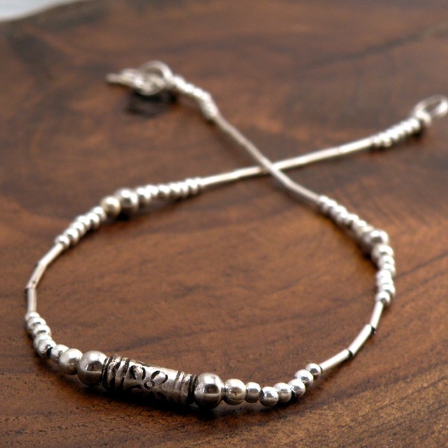 【accessory mau】アンクレット　カレンシルバー ハワイアンジュエリー シルバー アンクレット カレン族シルバー ユニ