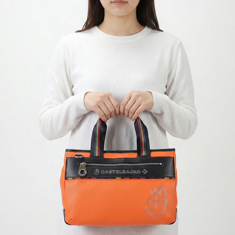 【新品 CASTELBAJAC ミニトート】トートバッグ 刺繍 オレンジ CASTELBAJAC（カステルバジャック） トートバッグ ハンドバッグ