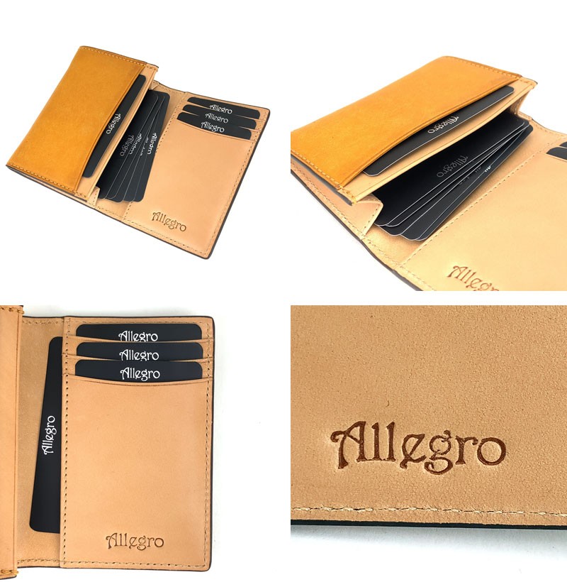 山*う様 ALLEGRO アレグロ　LEATHER　WALLET　ヌメ革 楽天市場】財布 メンズ 二つ折り財布 小銭入れ アレグロ Allegro