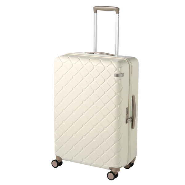 値下げ【新品未使用】ACE ホワイト　スーツケース　TSAロック 4輪　大型 Ace ACE エース オーバル スーツケース 90L 111L 70cm 4.2kg 8