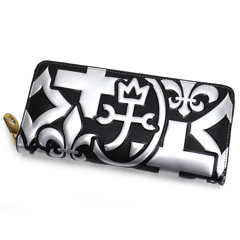 CASTELBAJAC カステルバジャック パロン 　シルバー 本革　(極美品) CASTELBAJAC（カステルバジャック） バロン小物 ラウンドファスナー長