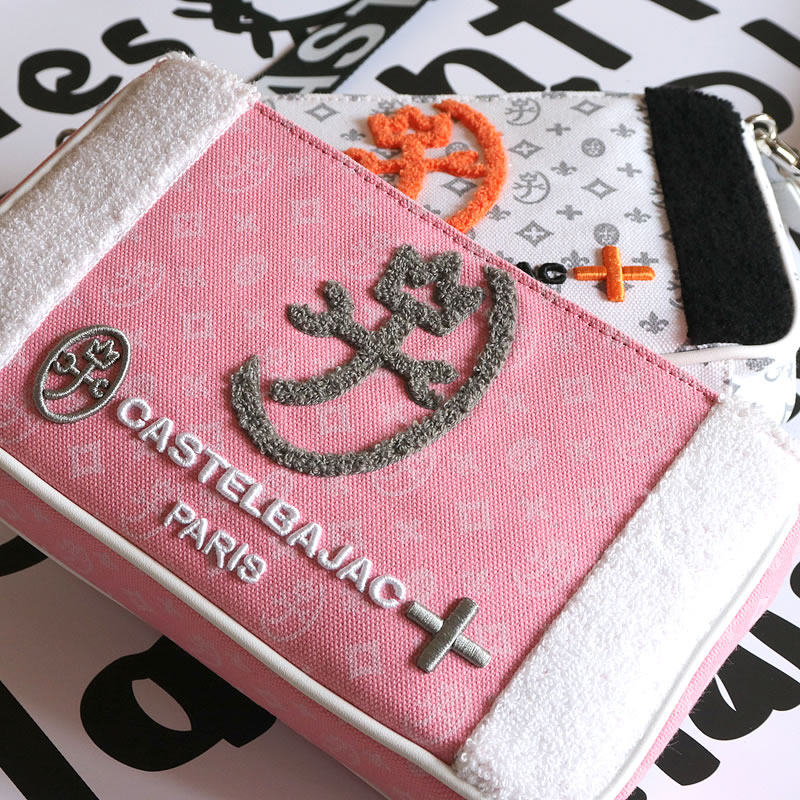 CASTELBAJAC キャディバッグ レディースシルバー✖️ピンク刺繍