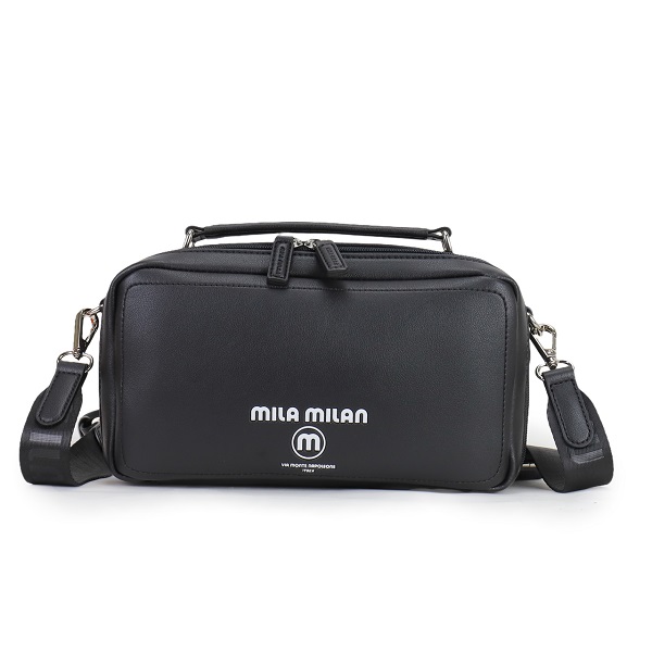 MILA MILAN ミラミラン　ブラックレザー　ハンドバッグ　美品 milamilan-017.jpg