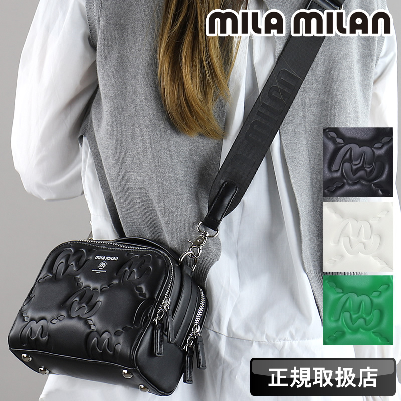 ミラ ミラン 定価1,4万 2WAY ショルダーバッグ ボディバッグ ブラック mila milan（ミラ・ミラン） バッグ ショルダーバッグ メンズ