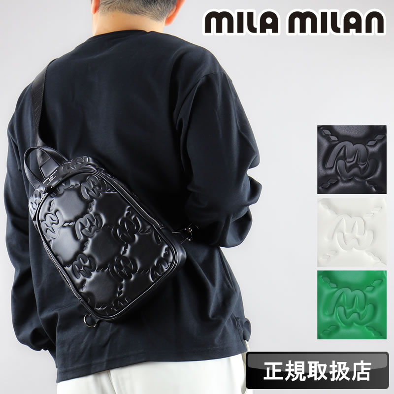 黒ミラ・ミラン ショルダーバッグ mila milan mila milan（ミラ・ミラン） バッグ ボディバッグ メンズ レディース