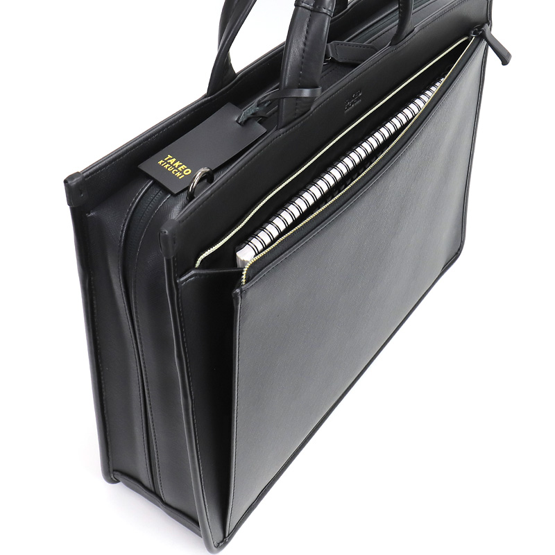 未使用級美品◎ タケオキクチ 2way ビジネスバッグ オールレザー A4 黒 TAKEO KIKUCHI（タケオキクチ） バッグ ビジネスバッグ メンズ 2WAY