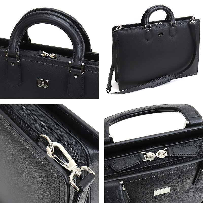 LANVIN COLLECTION ランバンコレクション マクシム ビジネスバッグ ブリーフケース B4 A4 2WAY 牛革 本革 レザー 軽量 日本製 280522 三方開き メンズ 正規品の画像