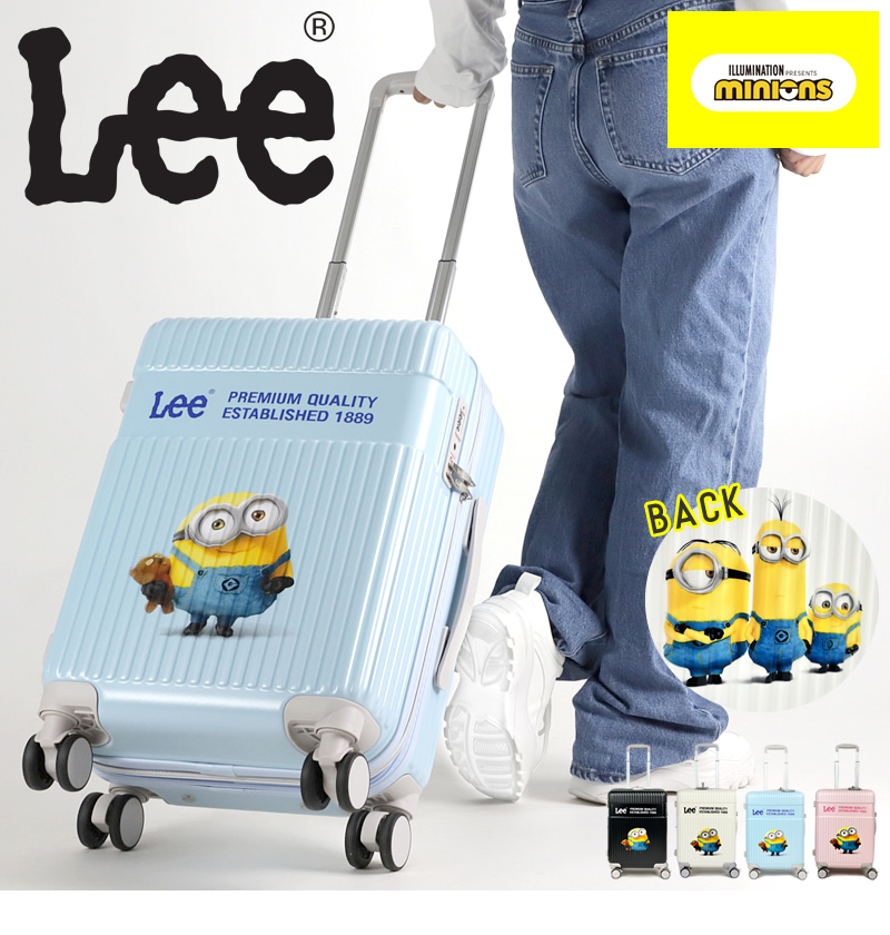 【送料込】アーティストリーデモケース♡ Lee（リー） ミニオンズ スーツケース キャリーケース 37L 42L 3kg 2泊