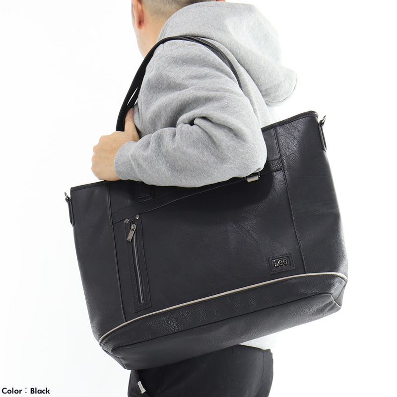 Lee（リー） トートバッグ メンズ 大きめ 大容量 ファスナー付き