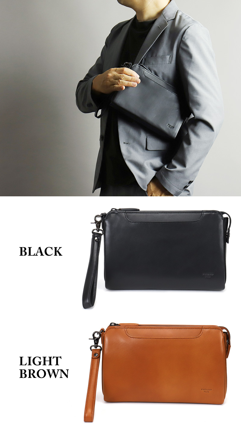 FIGARO フィガロ クラールシリーズ クラッチバッグ 斜め掛けバッグ 牛革 本革 レザー クラッチバッグ