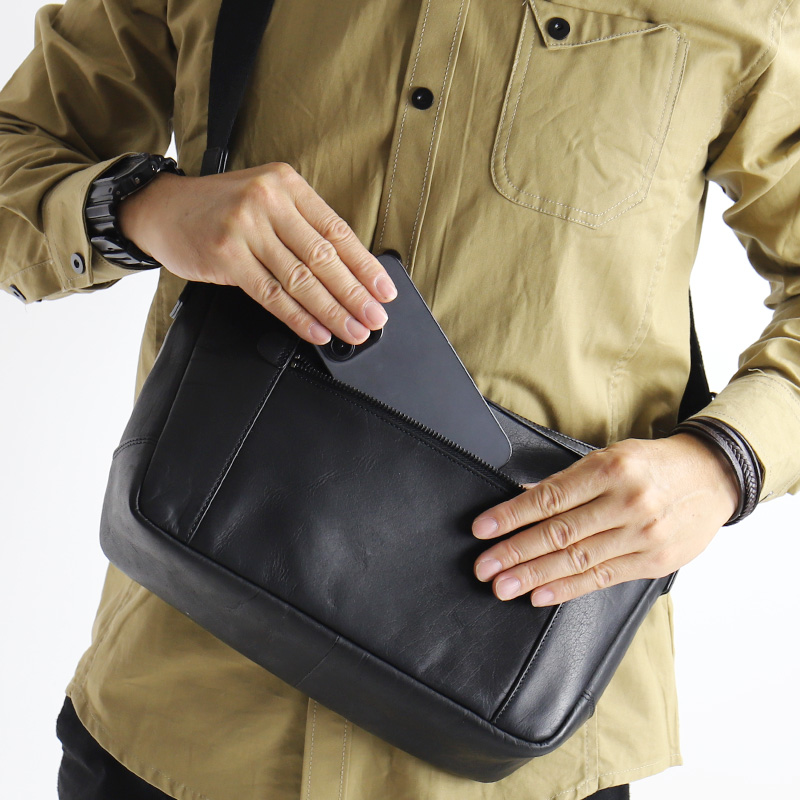 DimMoire ブラック ショルダーバッグ Allegro アレグロ ムラン 舟形ショルダーバッグ 斜め掛けバッグ B5 A5