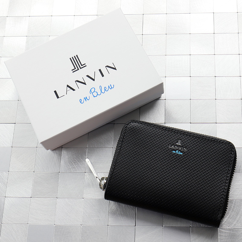 LANVIN ランバン 財布 小銭入れ コインケース ミニ 革 黒 レザー LANVIN en Bleu ランバンオンブルー ミニ財布 小銭入れ カード