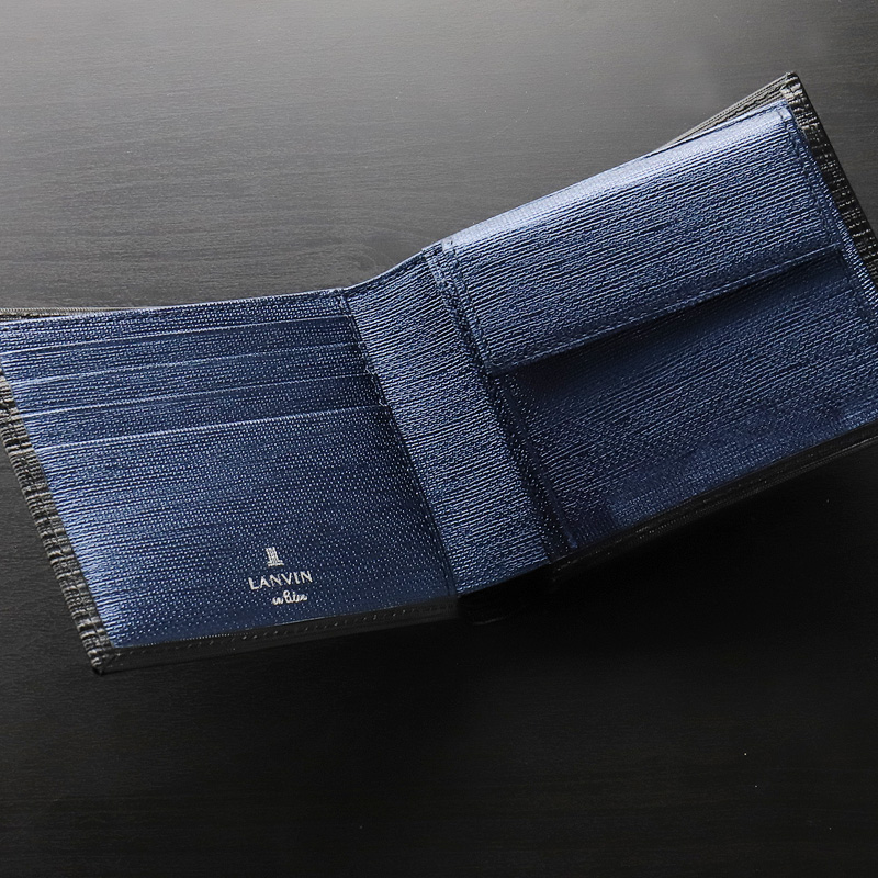 LANVIN　プレート LANVIN en Bleu 限定品 ランバンオンブルー ラウンドファスナー長財布