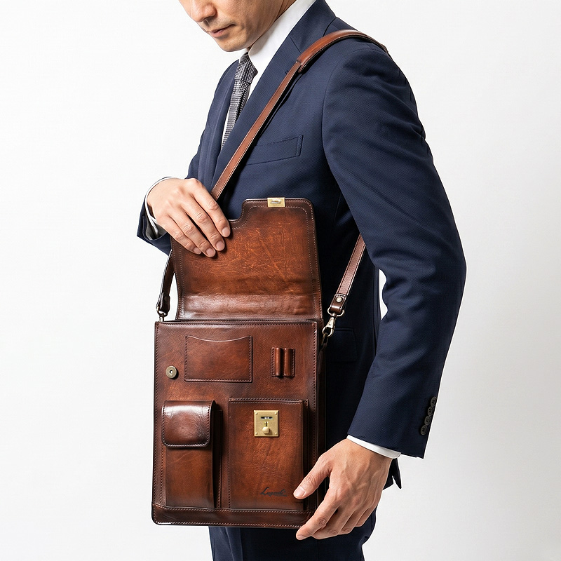 LUGARD ラガード G3 ビジネスバッグ ブリーフケース 2WAY 斜め掛け 肩掛け A4 軽量 牛革 本革 レザー 普段使い ビジネス 旅行 通勤 オシャレ 5221 日本製 メンズの画像