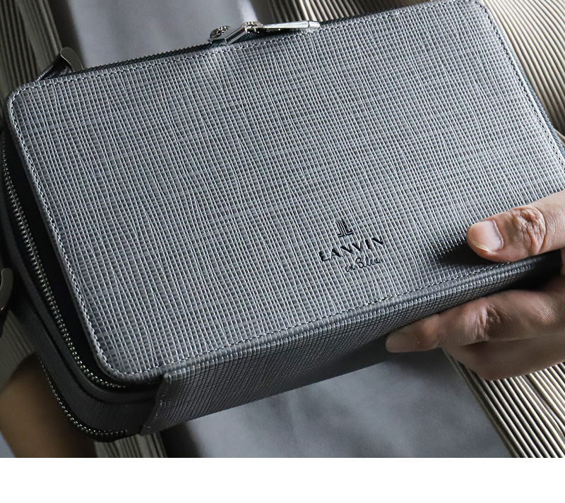 LANVIN en Bleu (ランバンオンブルー) ZEBDA(ゼブダ) セカンドバッグ ダブルファスナー 529212 
