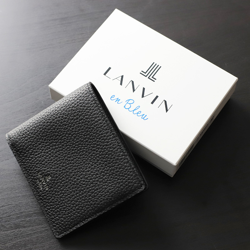 新品　Мランバンオンブルー14300円　黒白2枚 LANVIN en Bleu ランバンオンブルー モル小物 二つ折り財布 小銭入れ