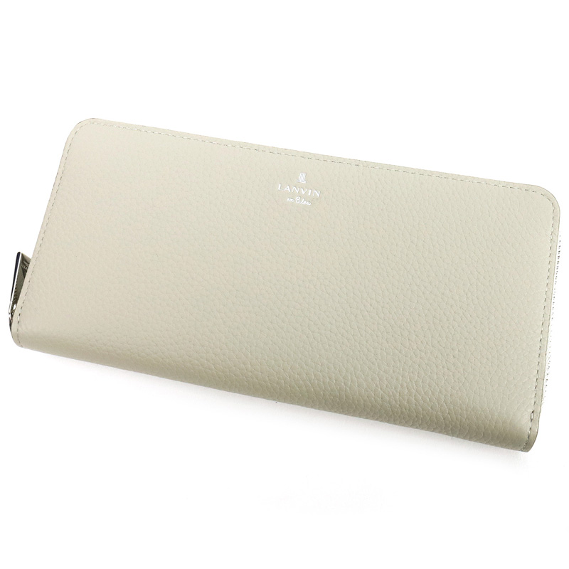 ド*ミ様 美品　LANVIN en Bleu ランバン オンブルー レザーロング LANVIN en Bleu ランバンオンブルー パーシャル ラウンドファスナー長