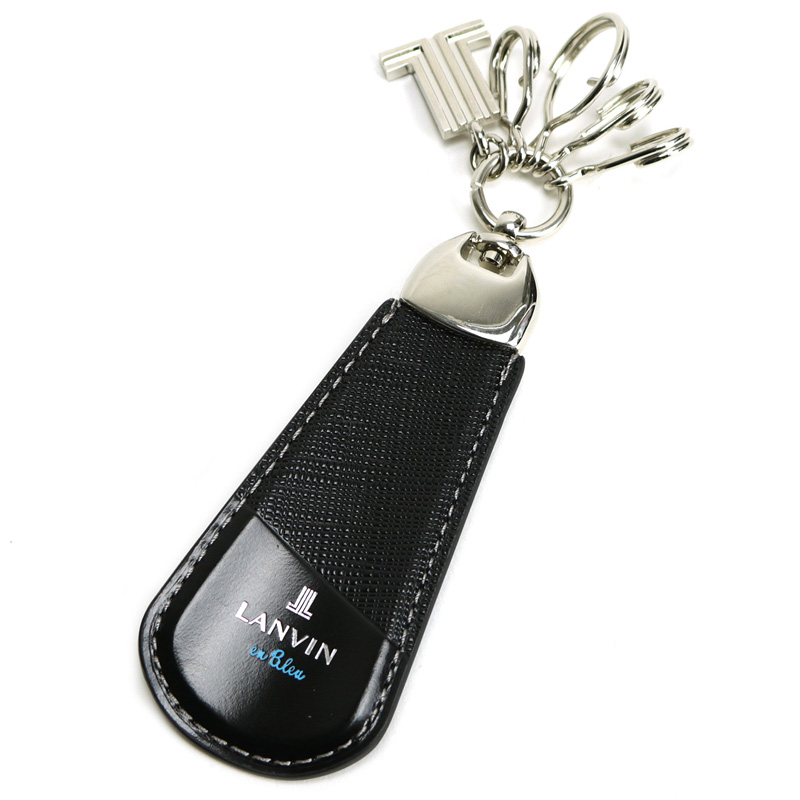 LANVIN en Bleu ランバンオンブルー パーシャル キーホルダー 4連 スマートキー シューホーン 靴ベラ レザー 牛革 革小物  555617 メンズ