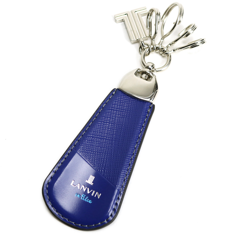 LANVIN en Bleu ランバンオンブルー パーシャル キーホルダー 4連 スマートキー シューホーン 靴ベラ レザー 牛革 革小物  555617 メンズ