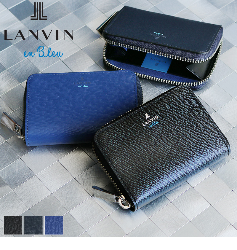 LANVIN en Bleu ランバンオンブルー ワグラム コインケース 小銭入れ ラウンドファスナー キーリング付き レザー 牛革 革小物  579601 メンズ :579601:かばん専門shopウォーターモード 通販 