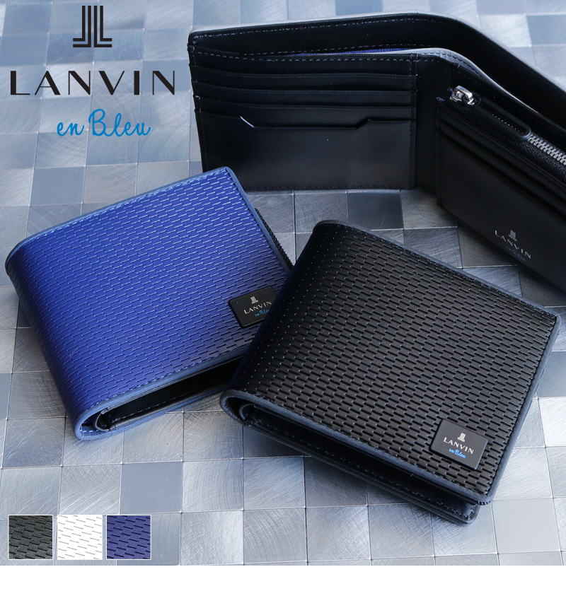LANVIN en Bleu ランバンオンブルー ジオ 二つ折り財布 小銭入れあり 