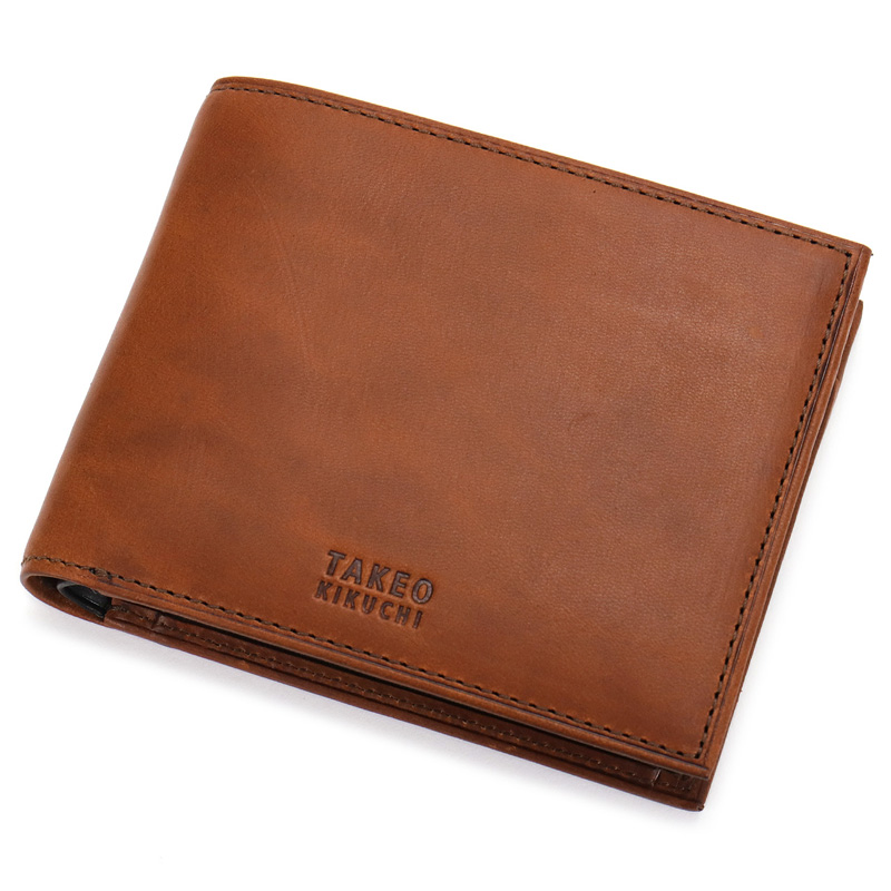 【新品/本物】TAKEO KIKUCHI 二つ折財布/ベージュ￥17,600- クーポン】タケオキクチ TAKEO KIKUCHI タケオキクチ 財布 二