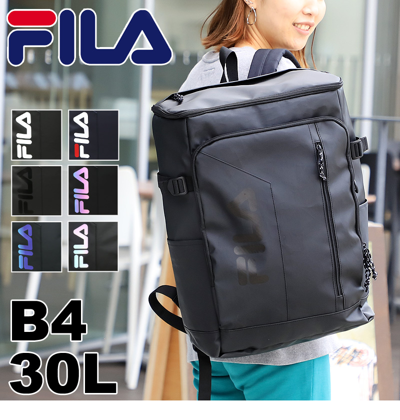 FILA フィラ サイン スクエアリュック デイパック リュックサック バックパック 30L B4 撥水 PC収納 7762 メンズ レディース  ジュニア 中学生 高校生