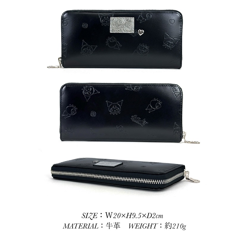 新品 財布 レディース 長財布 ラウンド クロミ サンリオ 公式品 本革 BK 財布 レディース 長財布 ラウンド Kuromi ブランド クロミ 本革