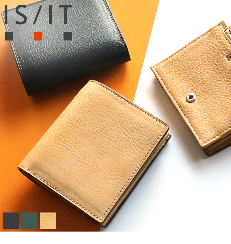【5％OFFクーポン】【商品レビューで＋5％】イズイット 二つ折り財布 IS/IT ヒッチ 財布 二つ折り 折り財布 本革 イタリアンレザー 小銭入れ付き 974612 IS/IT（イズイット） ヒッチ小物 二つ折り財布 小銭入れあり 札入れ