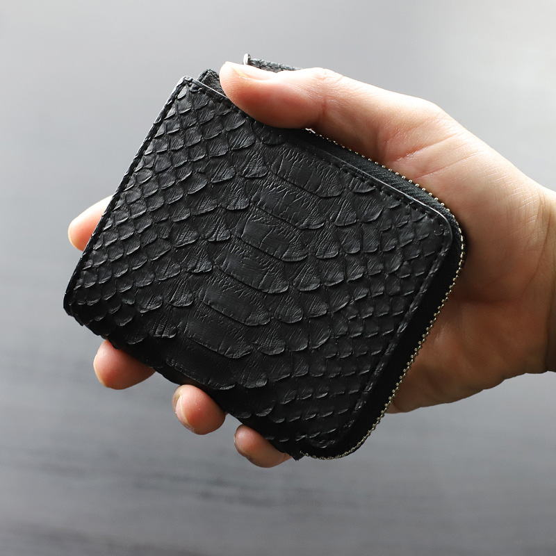 IS/IT（イズイット） パイソン小物 二つ折り財布 L字ファスナー 札入れ