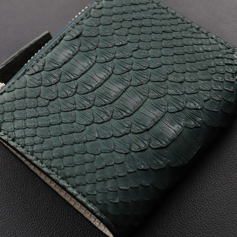 IS/IT イズイット パイソン小物 二つ折り財布 L字ファスナー