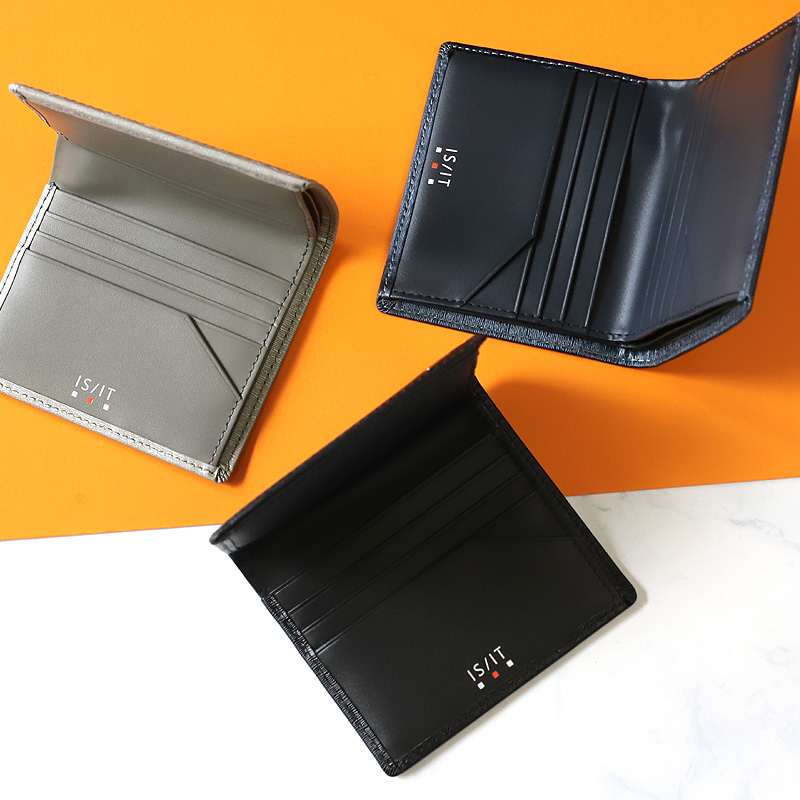 【商品レビューで+5%】イズイット 財布 二つ折り メンズ ブランド 本革 二つ折り財布 IS/IT ポリマー小物 989604 小銭入れなし 純札 札入れ ハーフウォレット  折財布 薄マチ 軽量 牛革  革 レザー オシャレ 人気 さいふ サイフ ウォレット 革小物 正規品 正規販売店 IS/IT（イズイット） ポリマー小物 二つ折り財布 小銭入れなし 札入れ