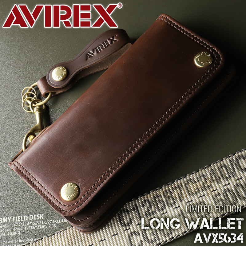 AVIREX アヴィレックス 長財布 小銭入れあり クロムエクセルレザー