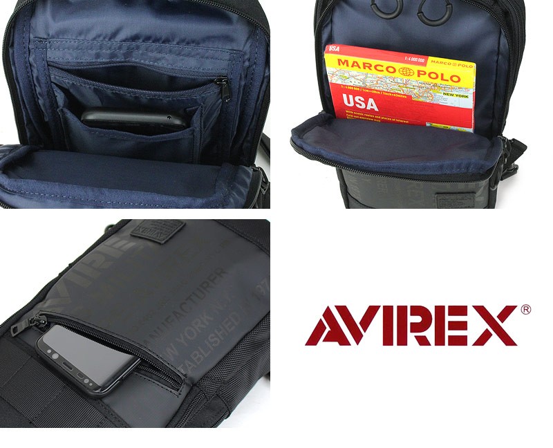 AVIREX アヴィレックス スーパーホーネット ボディバッグ 斜めがけバッグ ワンショルダーバッグ メンズ レディース 男女兼用 AVX591